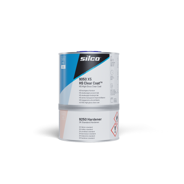 X5 HS klarlakk + Herder KIT - 500ml + 250ml - Silco