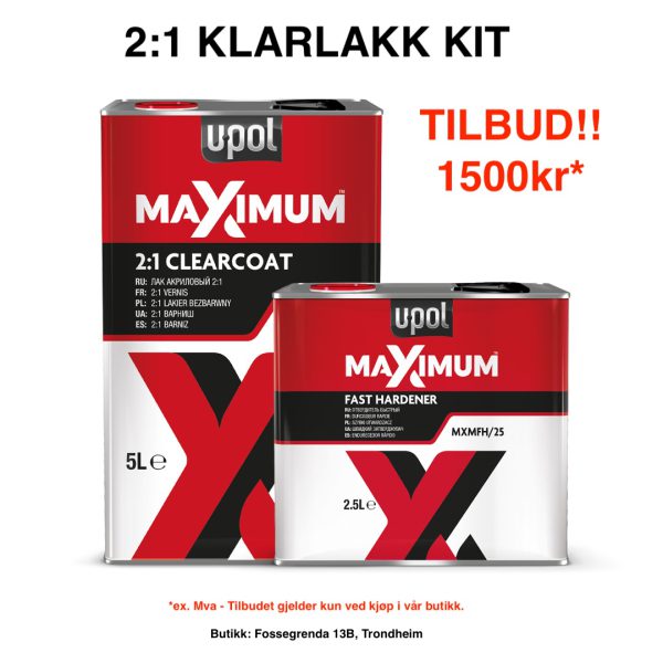 Maximum 2:1 Clearcoat 5L + 2,5L Herder KIT - U-POL