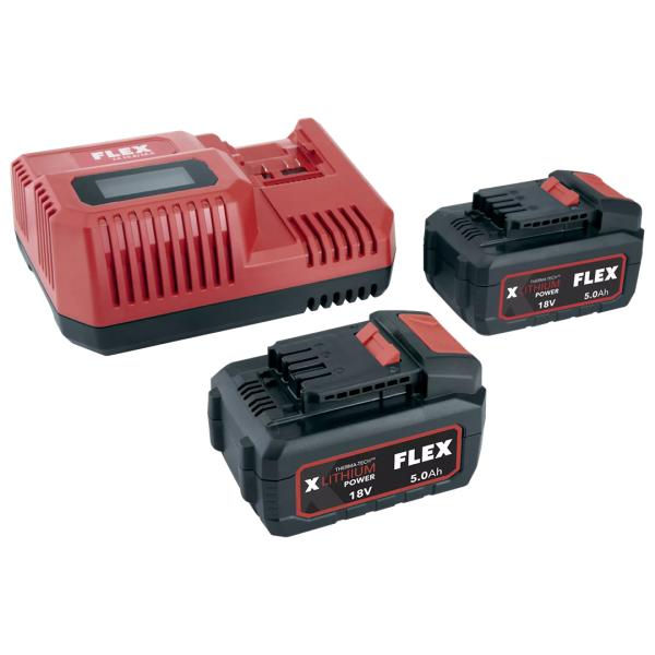Flex Batteripack 2x 5.0Ah plus lader 18V