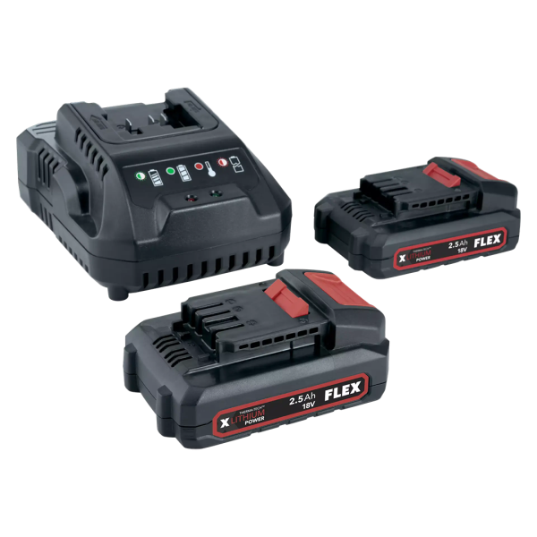 Flex Batteripack 2x 2.5Ah plus lader 18V
