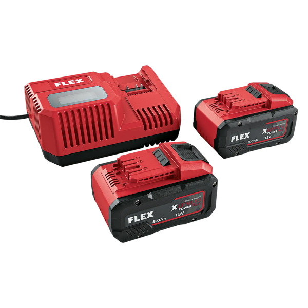 Flex Batteripack 2x 8.0Ah plus lader 18V